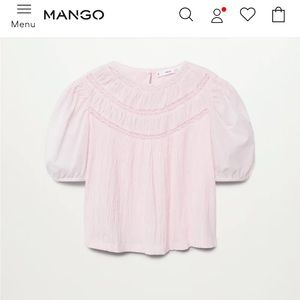 MANGO light pink baby doll blouse